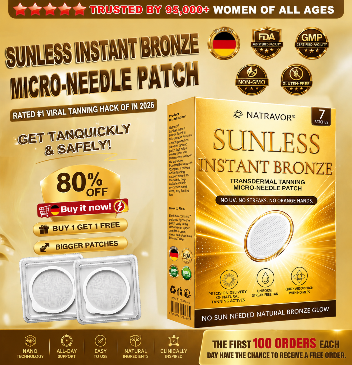 👩‍⚕️𝗡𝗮𝘁𝗿𝗮𝘃𝗼𝗿® 🔥Mikronadel-Bräunungspflaster: Natürlicher Bronze-Glow ohne UV & DHA